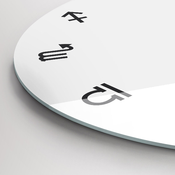 Round clock glass Minimalist Zodiacs