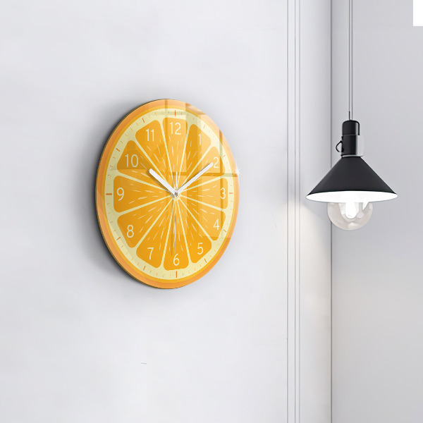 Round clock glass Juicy Orange