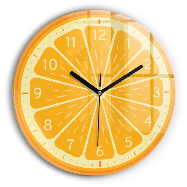 Round clock glass Juicy Orange