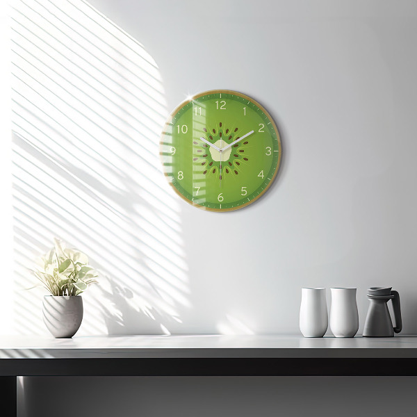 Round clock glass Kiwi Fruit