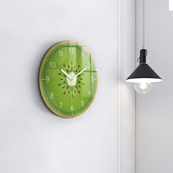 Round clock glass Kiwi Fruit