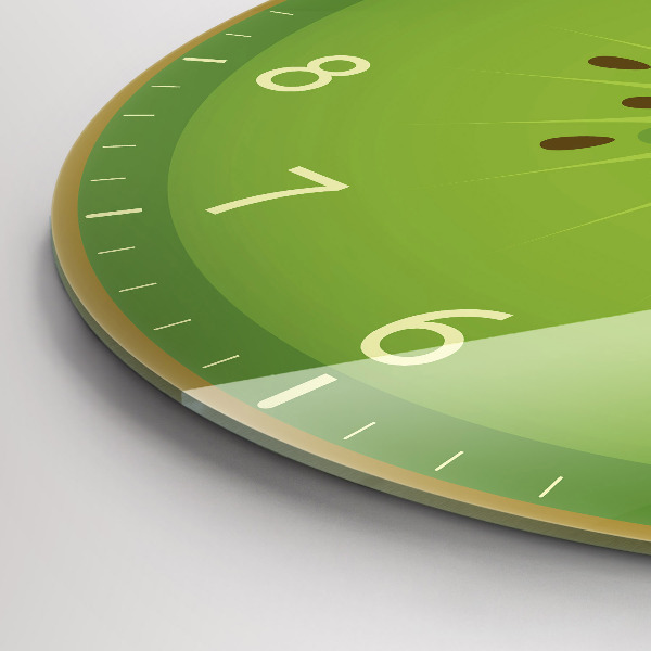 Round clock glass Kiwi Fruit