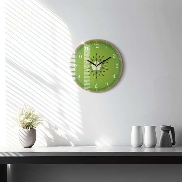Round clock glass Kiwi Fruit