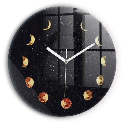 Round clock glass Moon phases