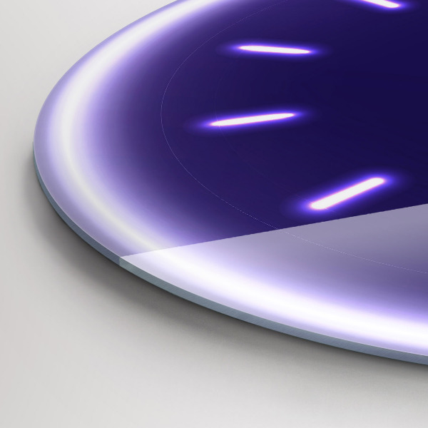 Round clock glass Neon lines
