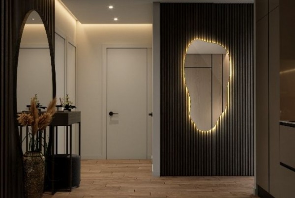 How to visually enlarge a dark hall with mirrors?